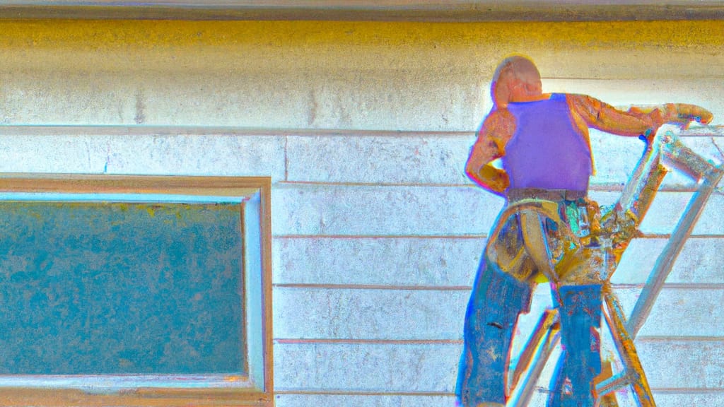 Man climbing ladder on Tooele, Utah home to replace roof