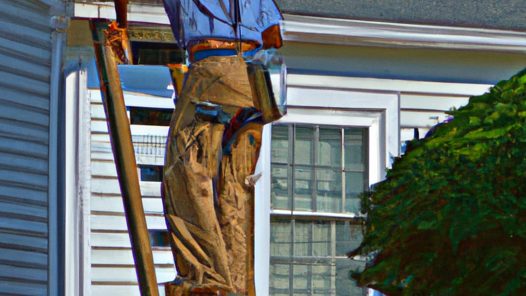 Man climbing ladder on Triangle, Virginia home to replace roof