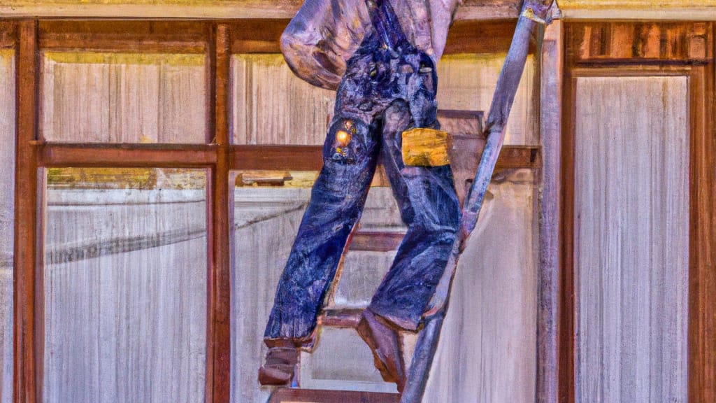 Man climbing ladder on Washington, Utah home to replace roof