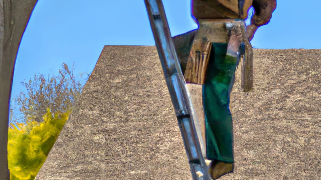 Man climbing ladder on Waukee, Iowa home to replace roof