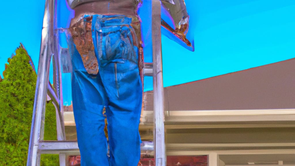 Man climbing ladder on West Jordan, Utah home to replace roof