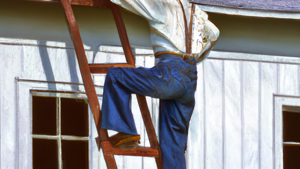 Man climbing ladder on Whitehouse, Texas home to replace roof