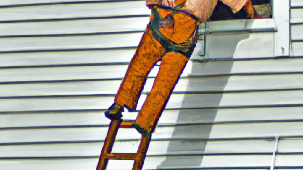 Man climbing ladder on Wilson, North Carolina home to replace roof