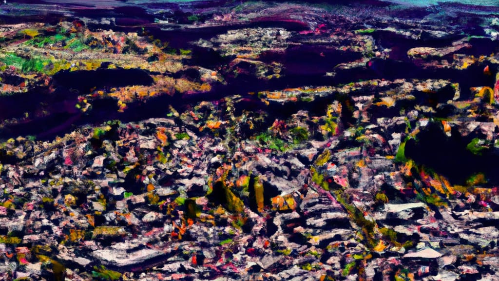 Roseburg, Oregon painted from the sky