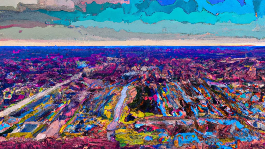 Roseville, Michigan painted from the sky