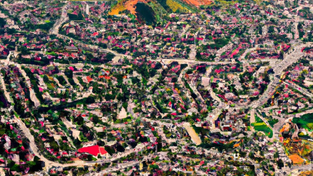 Rowland Heights, California painted from the sky