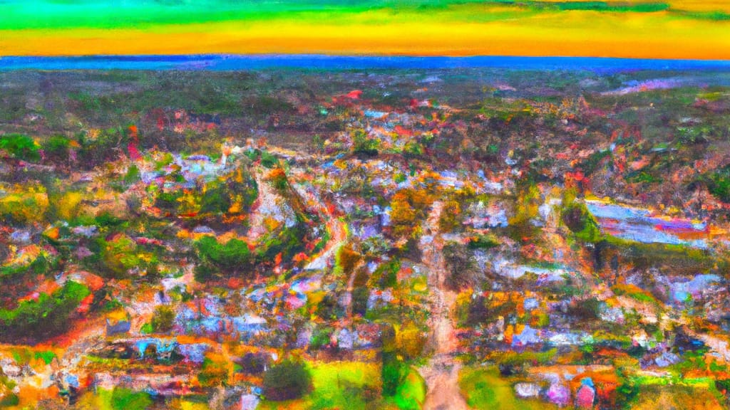 Russellville, Arkansas painted from the sky