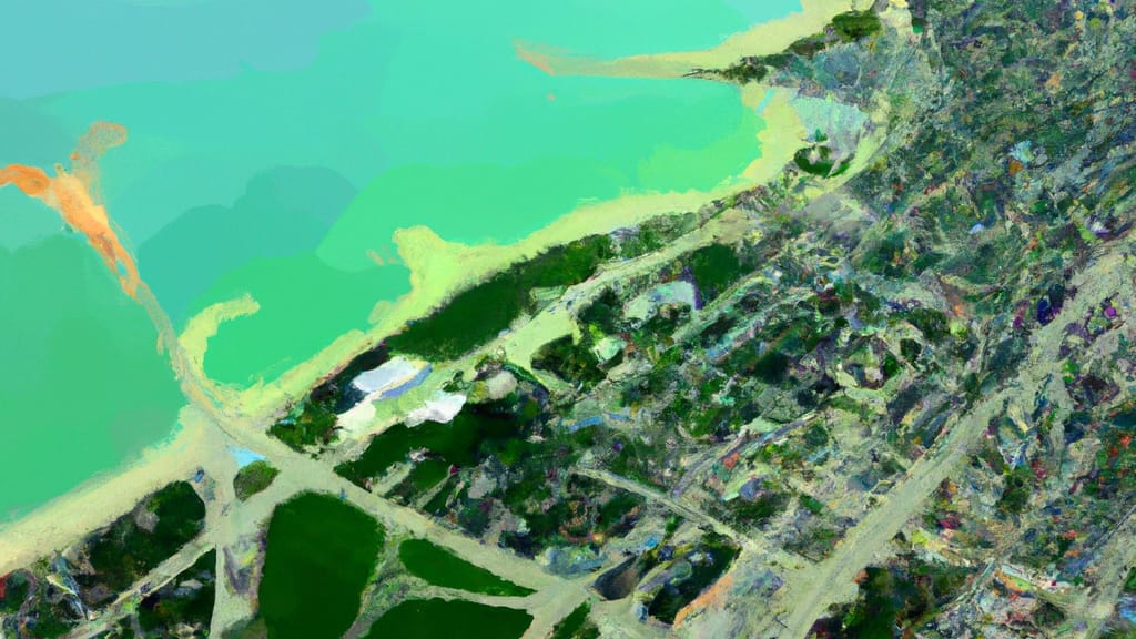 Saint Clair Shores, Michigan painted from the sky