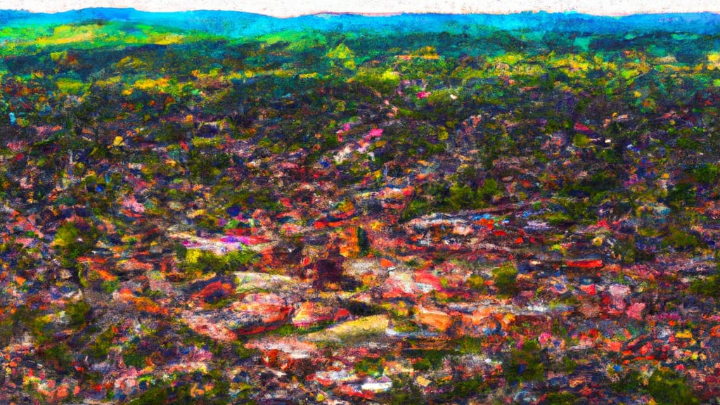 Salamanca, New York painted from the sky
