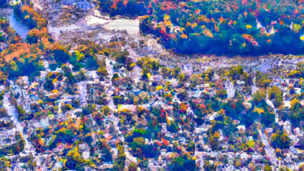 Sandown, New Hampshire painted from the sky