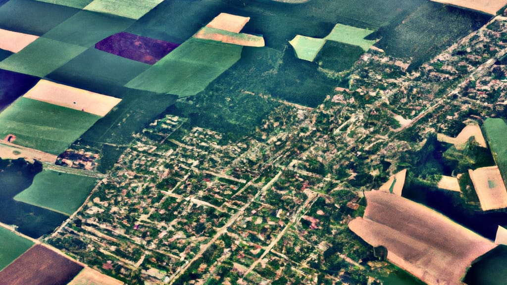 Savoy, Illinois painted from the sky