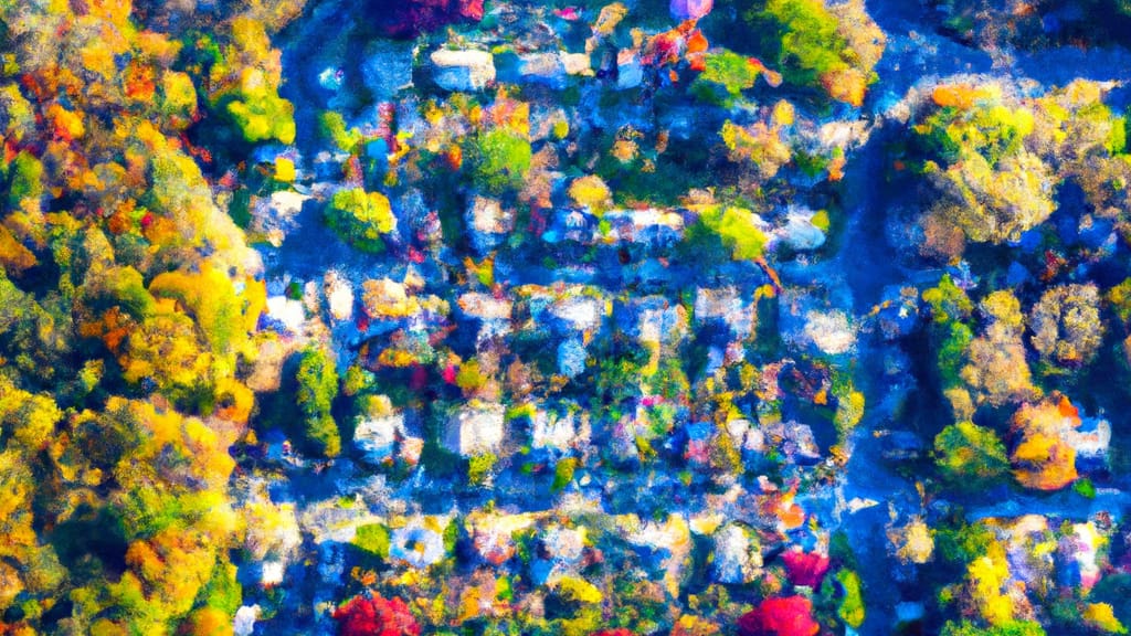 Scarsdale, New York painted from the sky