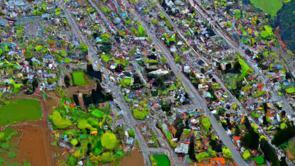 Sequim, Washington painted from the sky