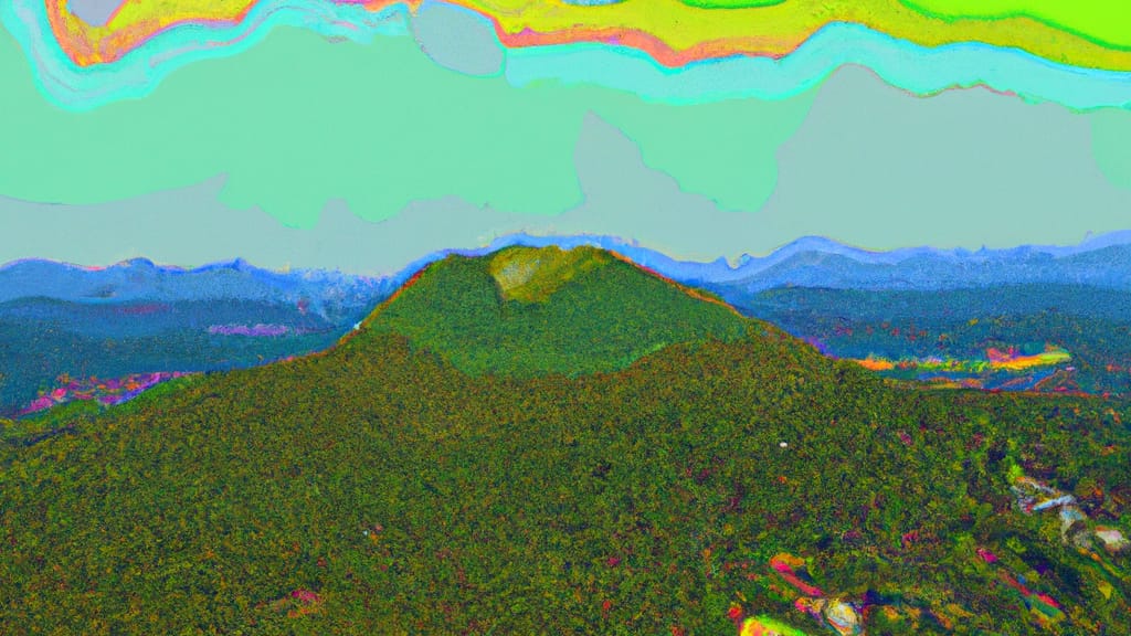 Signal Mountain, Tennessee painted from the sky