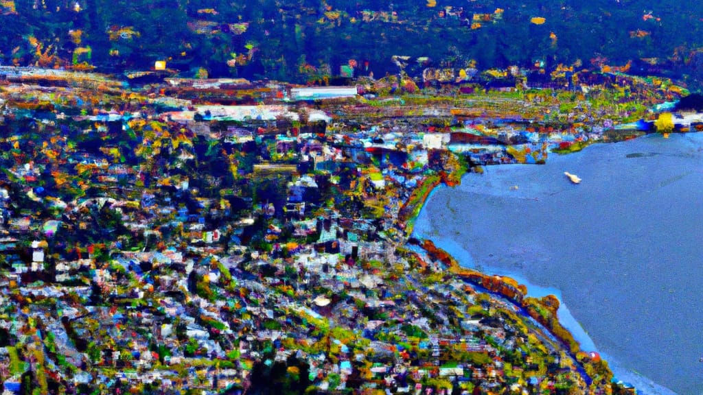 Silverdale, Washington painted from the sky