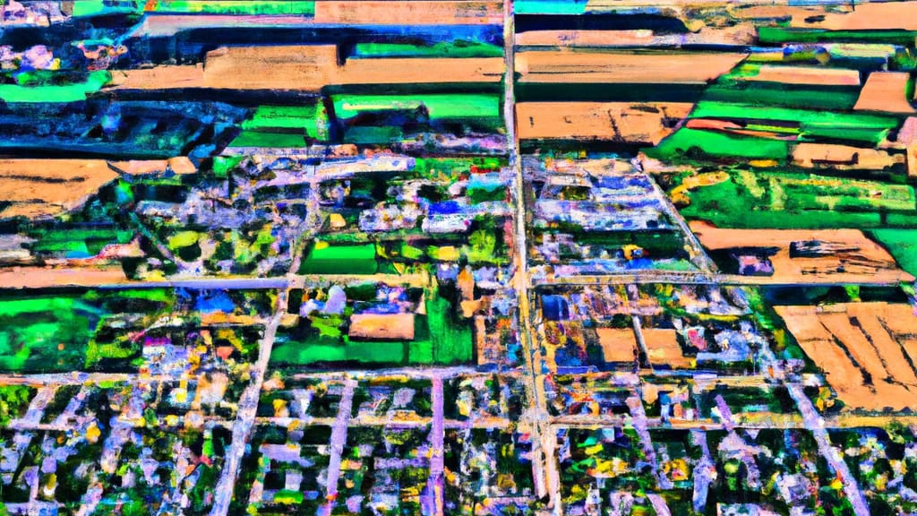 Silvis, Illinois painted from the sky
