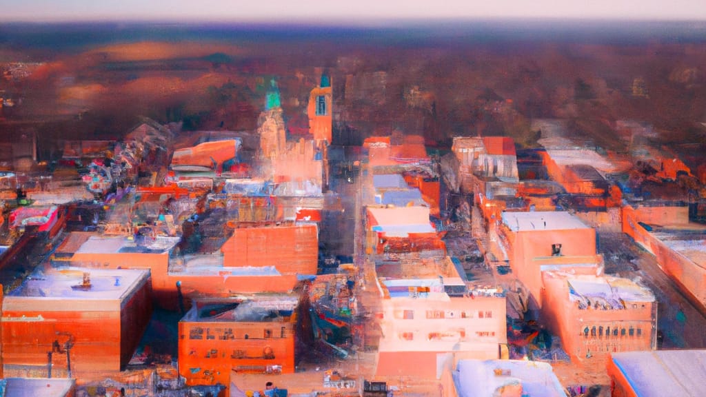 Sioux City, Iowa painted from the sky