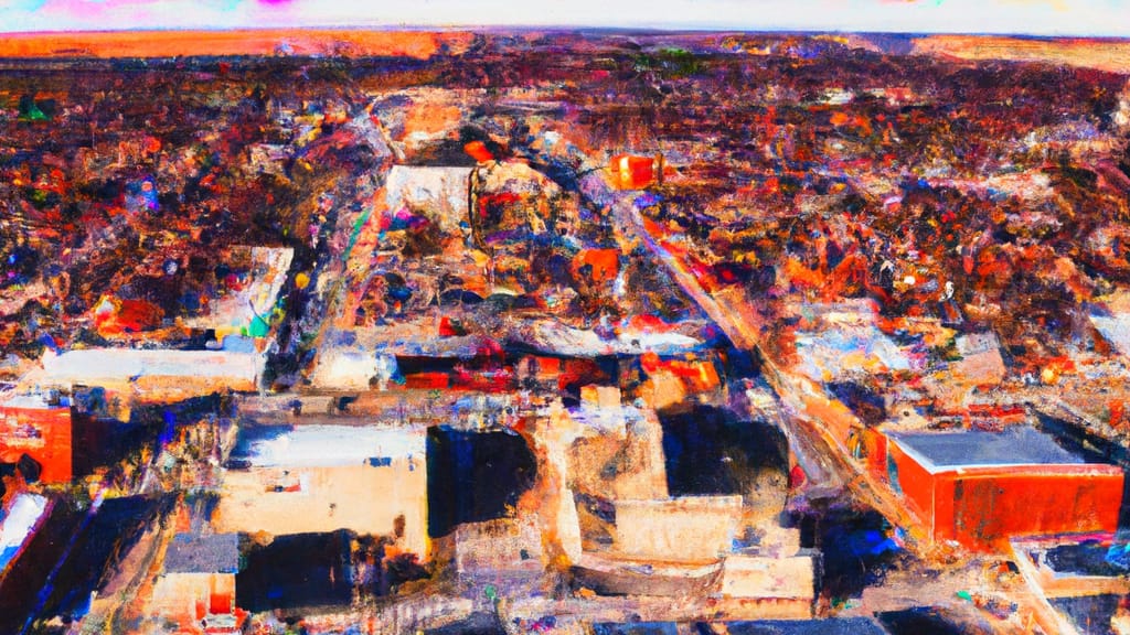 Sioux Falls, South Dakota painted from the sky