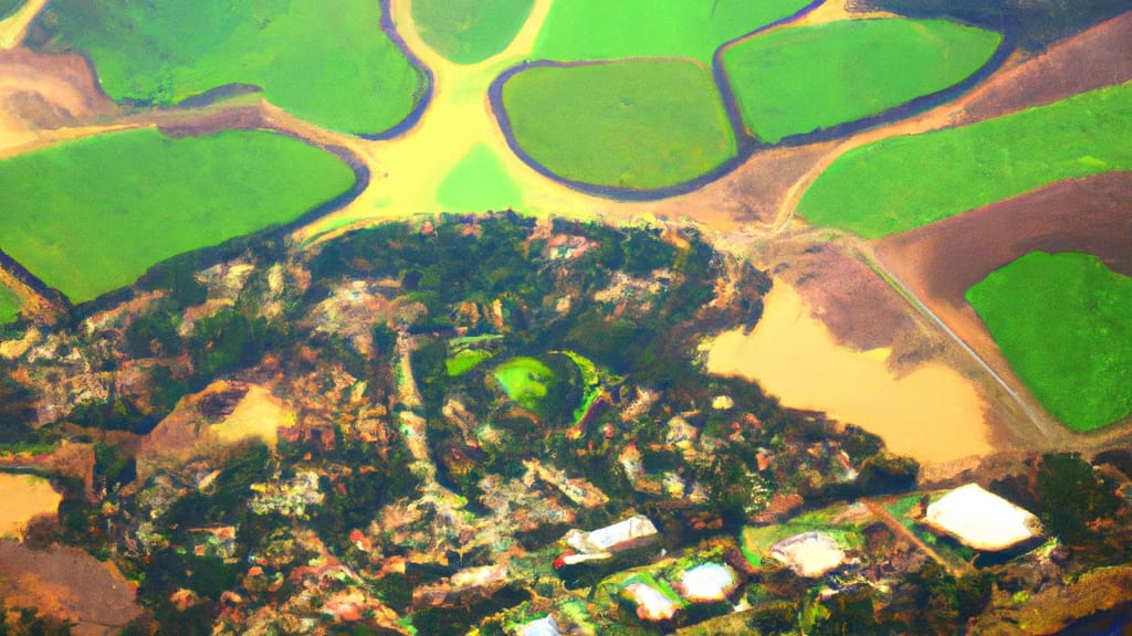 Sonoma, California painted from the sky
