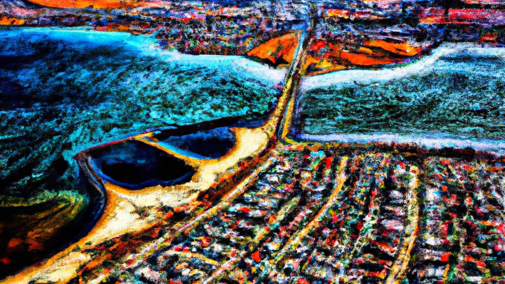 South Amboy, New Jersey painted from the sky