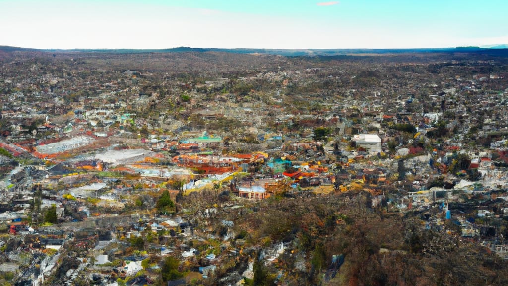 Southbridge, Massachusetts painted from the sky