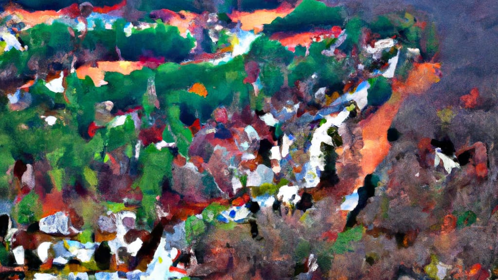 Southbury, Connecticut painted from the sky