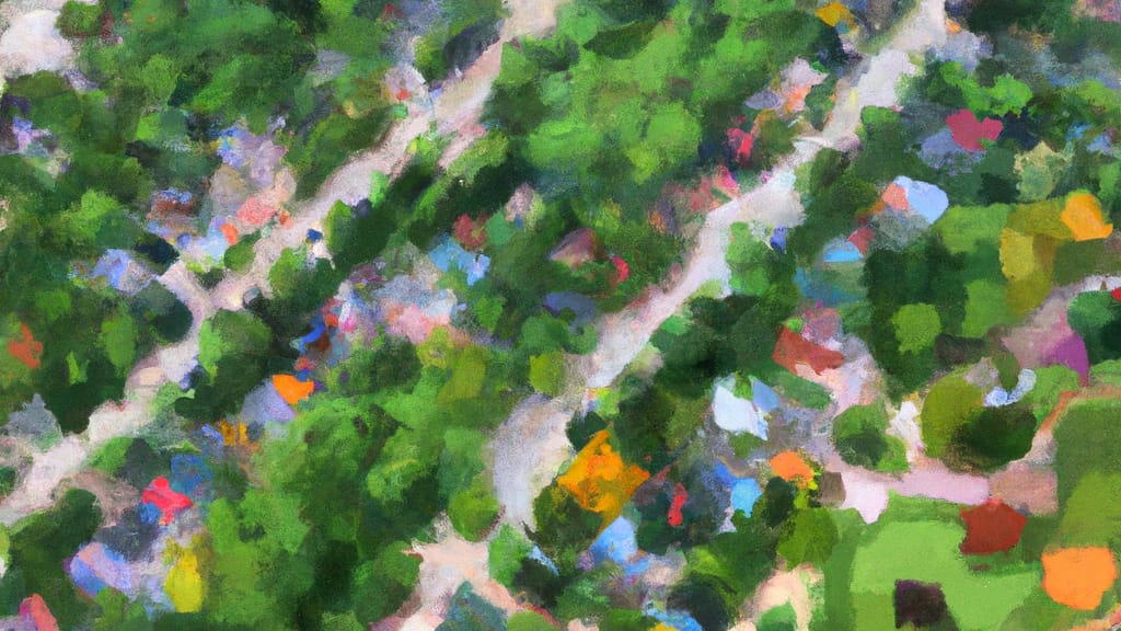 Spring Arbor, Michigan painted from the sky
