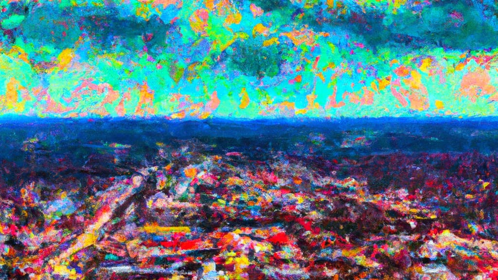 Springfield, Ohio painted from the sky