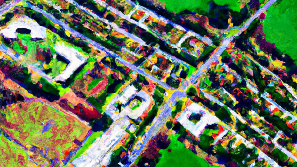 Stanford, California painted from the sky