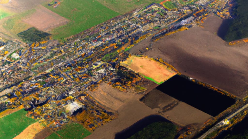 Stanwood, Washington painted from the sky