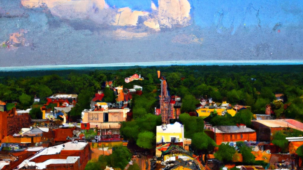 Starkville, Mississippi painted from the sky