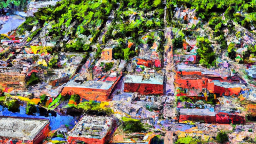 Stillwater, Minnesota painted from the sky