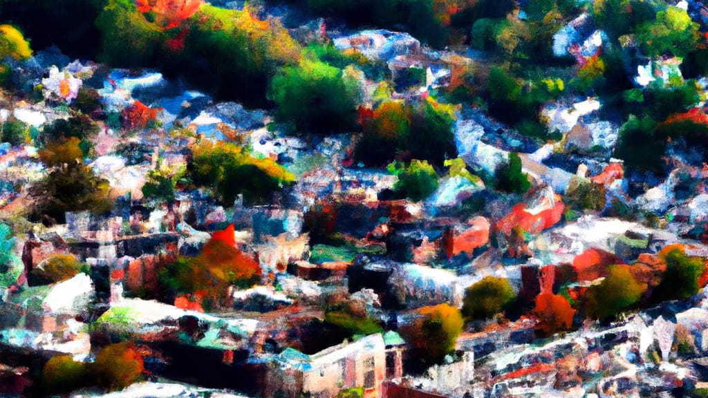 Stroudsburg, Pennsylvania painted from the sky