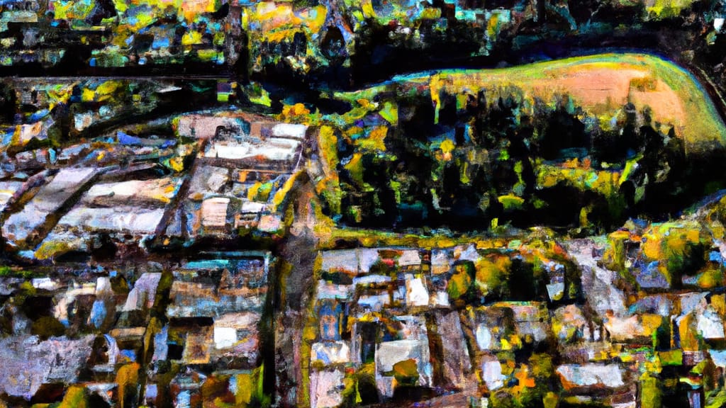 Sutherlin, Oregon painted from the sky