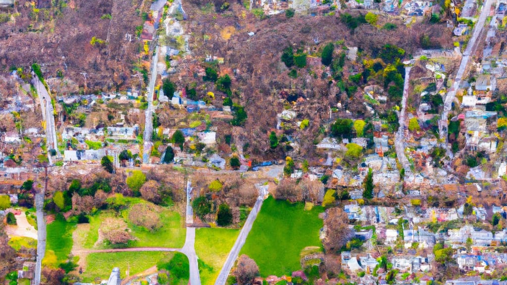 Swarthmore, Pennsylvania painted from the sky