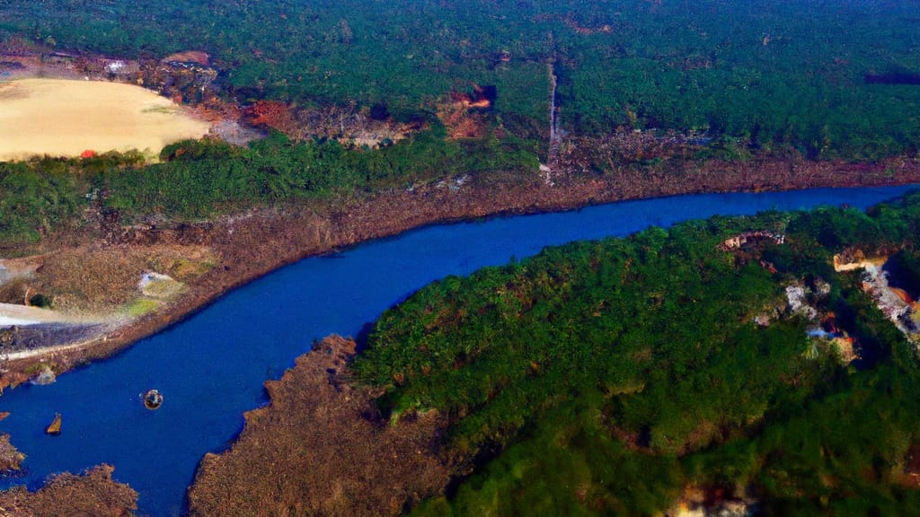 Tallulah, Louisiana painted from the sky