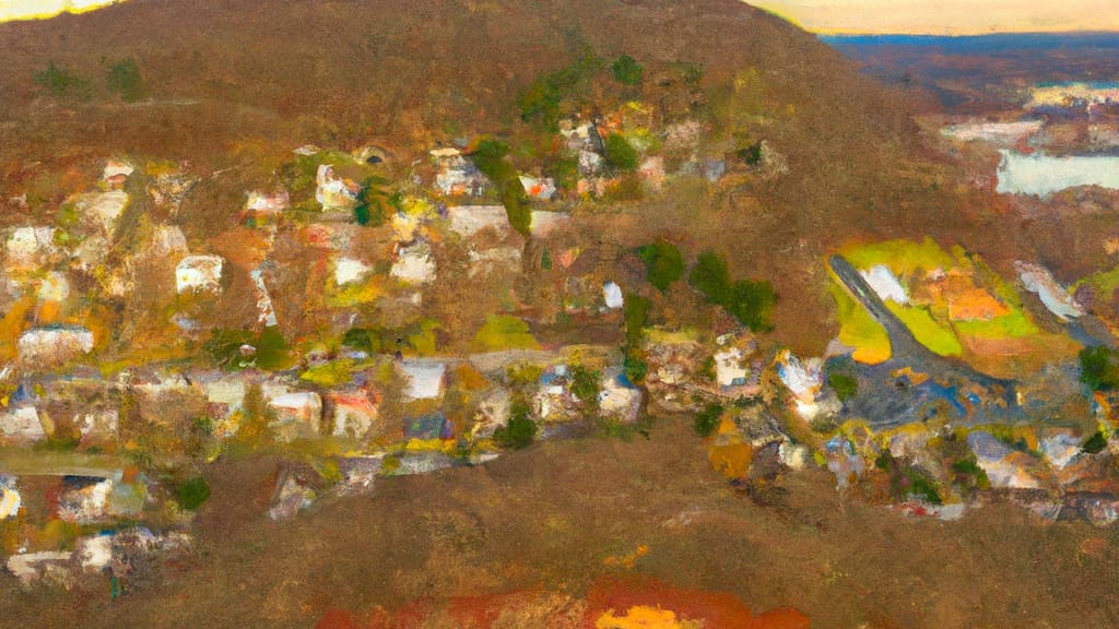 Tarrytown, New York painted from the sky