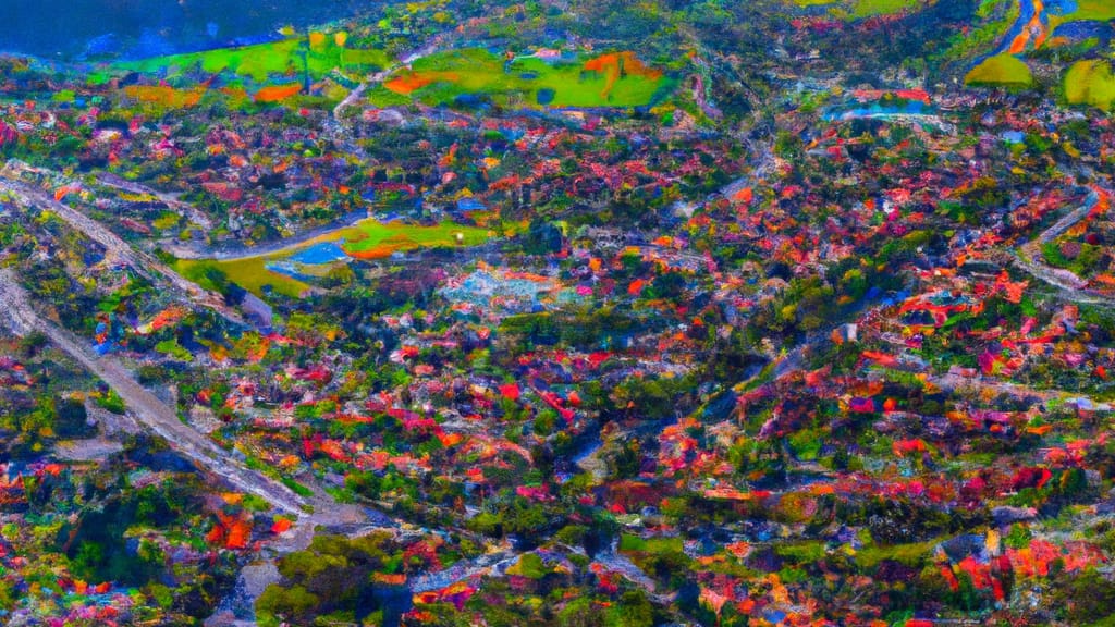 Thousand Oaks, California painted from the sky
