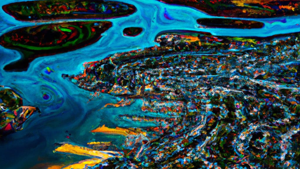 Toms River, New Jersey painted from the sky