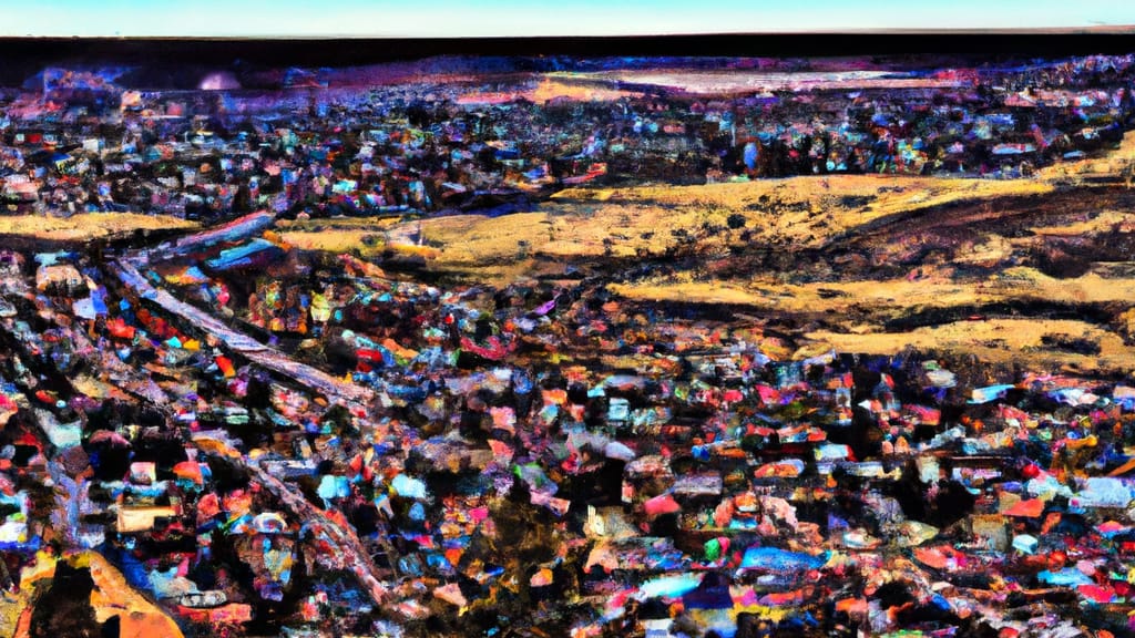 Trinidad, Colorado painted from the sky