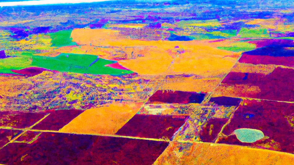 Tulare, California painted from the sky
