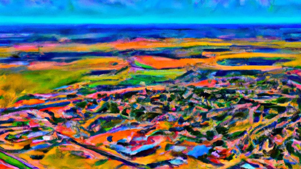 Tuttle, Oklahoma painted from the sky