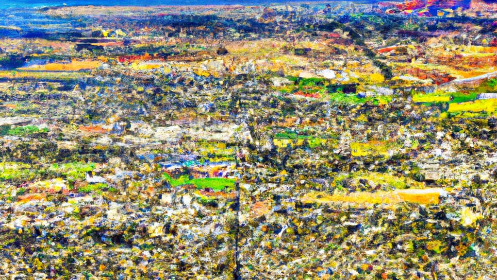 Upland, California painted from the sky