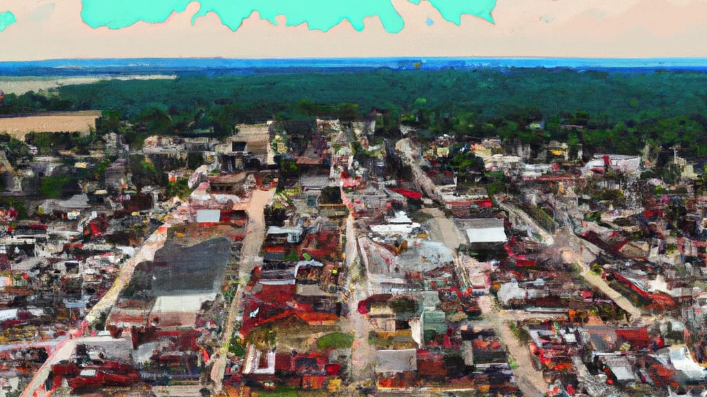 Venice, Illinois painted from the sky