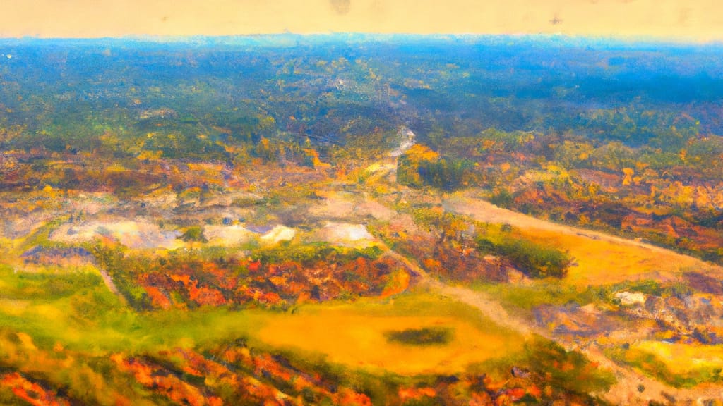 Vernon Hills, Illinois painted from the sky