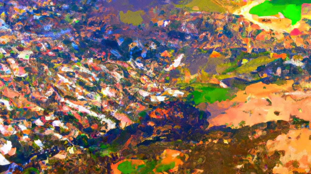 Vista, California painted from the sky