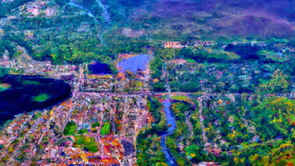 Wanaque, New Jersey painted from the sky