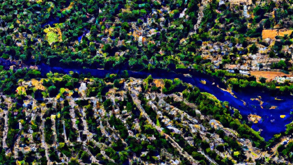 Wappingers Falls, New York painted from the sky