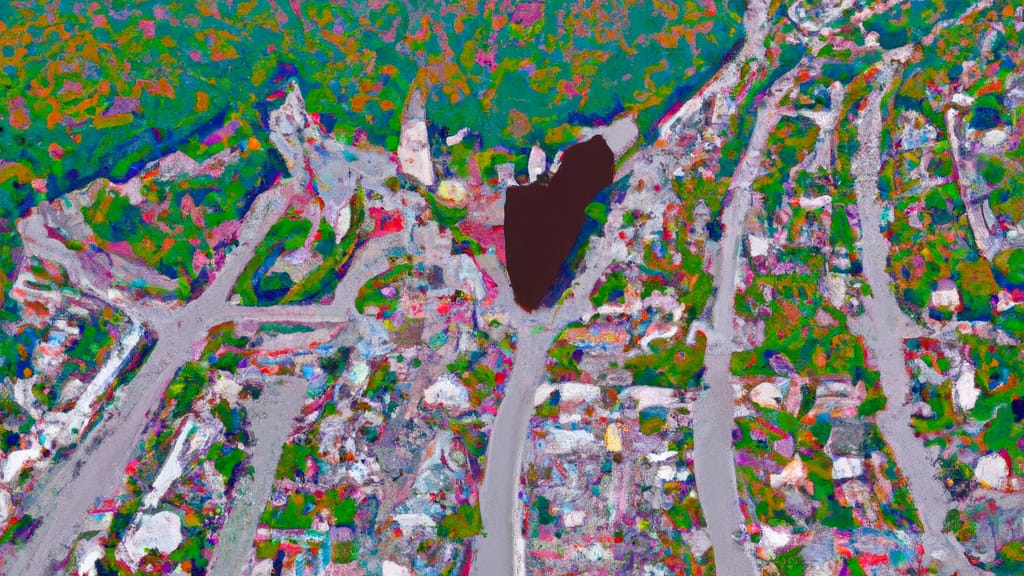 Warwick, New York painted from the sky