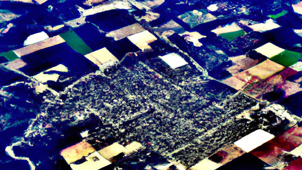 Washington, Illinois painted from the sky